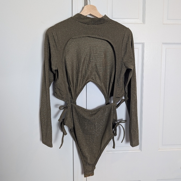 NEW Savage X Fenty Sleep & Shine Strappy Teddy in Olive Dark Green | Size 1X - Picture 6 of 6